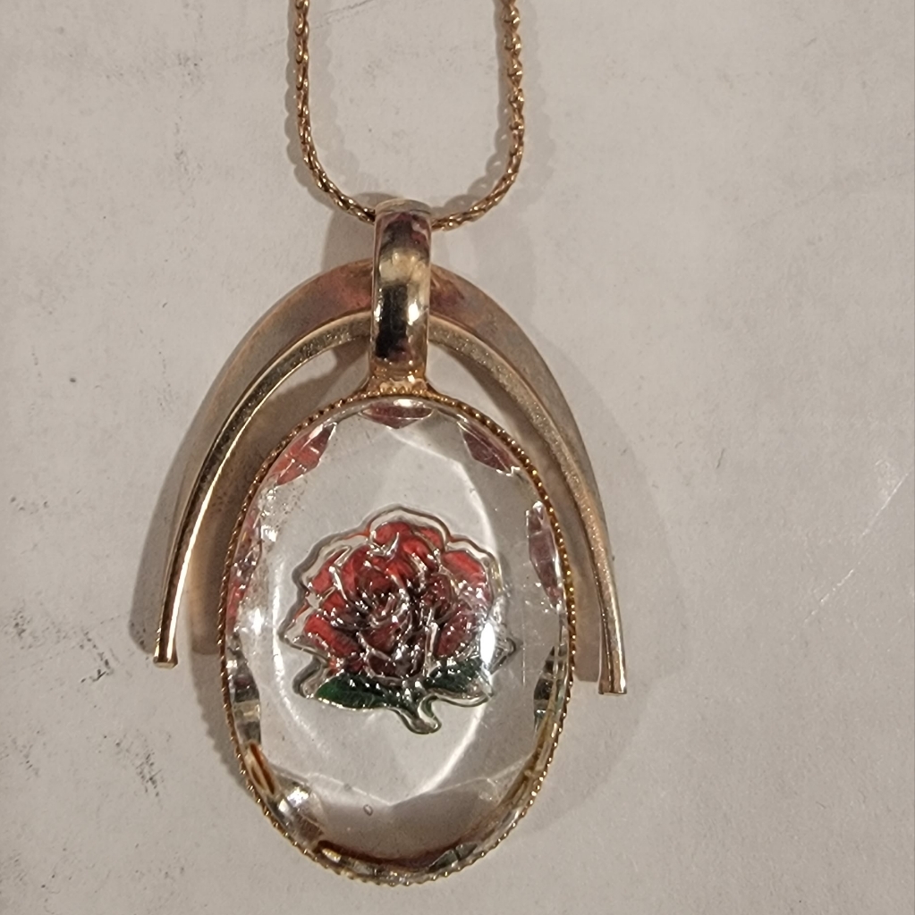 Vintage Rose Necklace And Earring Set